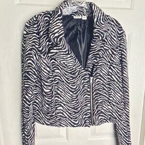 Cato Zebra Pattern Blazer in Black and White